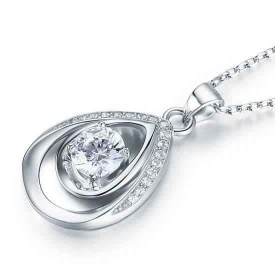 1 Carat Round Cut Silver Pendant Necklace Jewelry