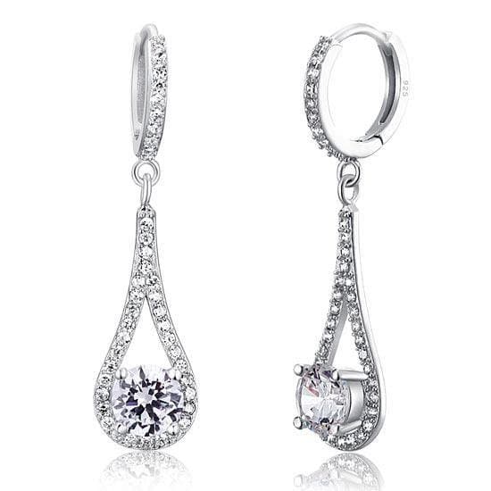 1 Carat Round Cut Dangle Earrings