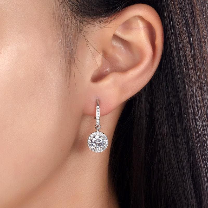 1.5 Carat Created Diamond Dangle Earrings