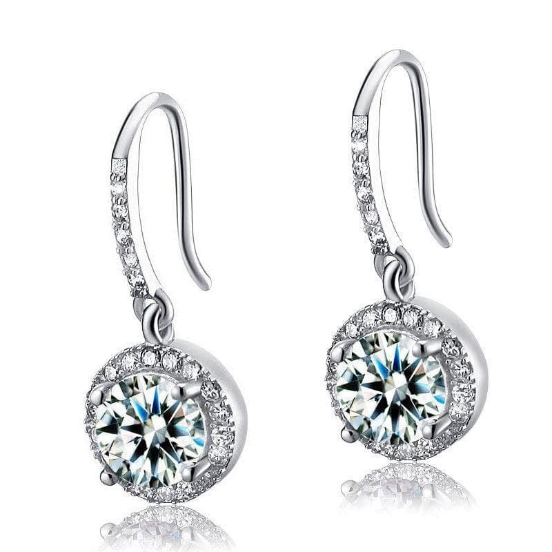 1.5 Carat Created Diamond Dangle Earrings