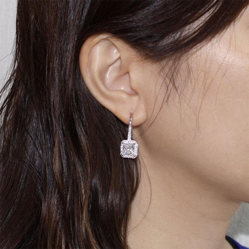 1.5 Carat Created Diamond Dangle Earrings