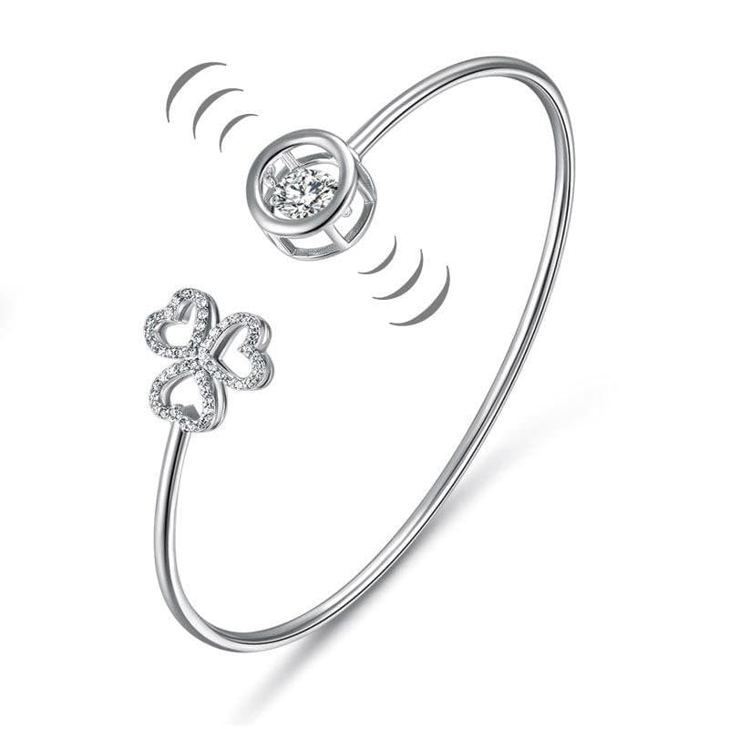 Dancing Stone 3 Hearts Flower Bangle