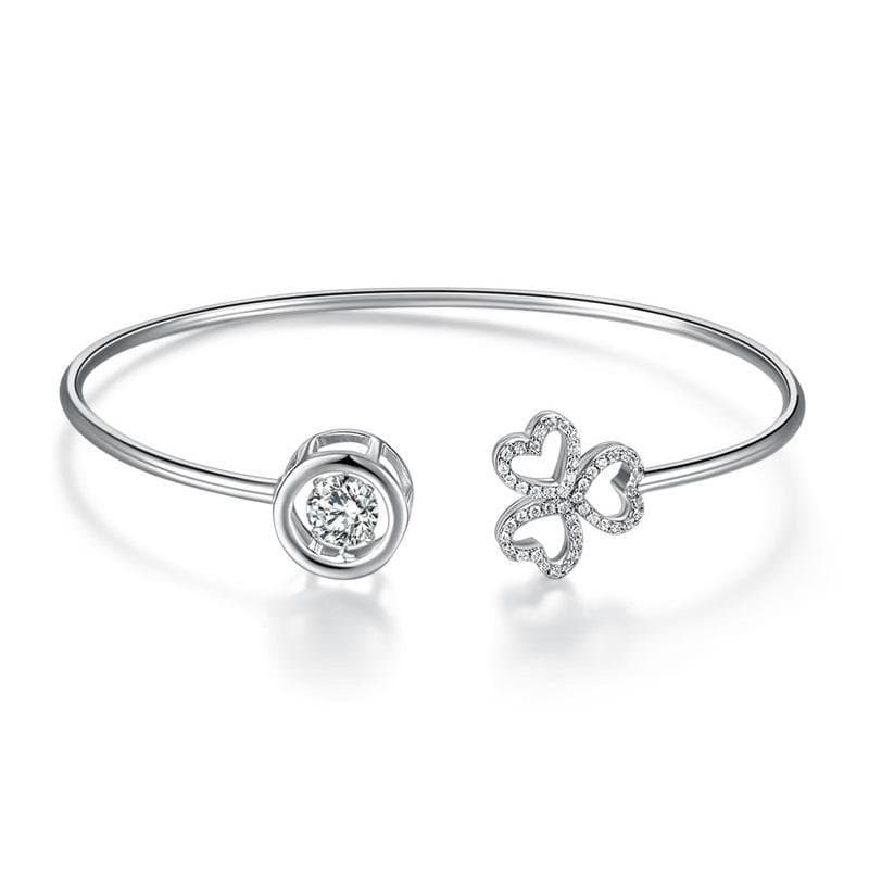 Dancing Stone 3 Hearts Flower Bangle