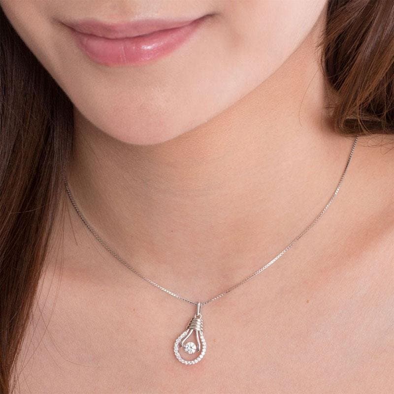 Dancing Stone Bulb Pendant Necklace