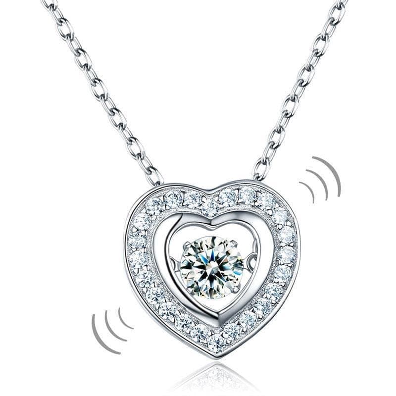 Dancing Stone Heart Pendant Necklace