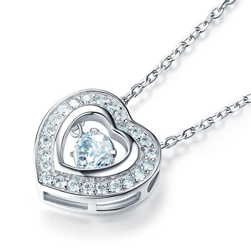 Dancing Stone Heart Pendant Necklace