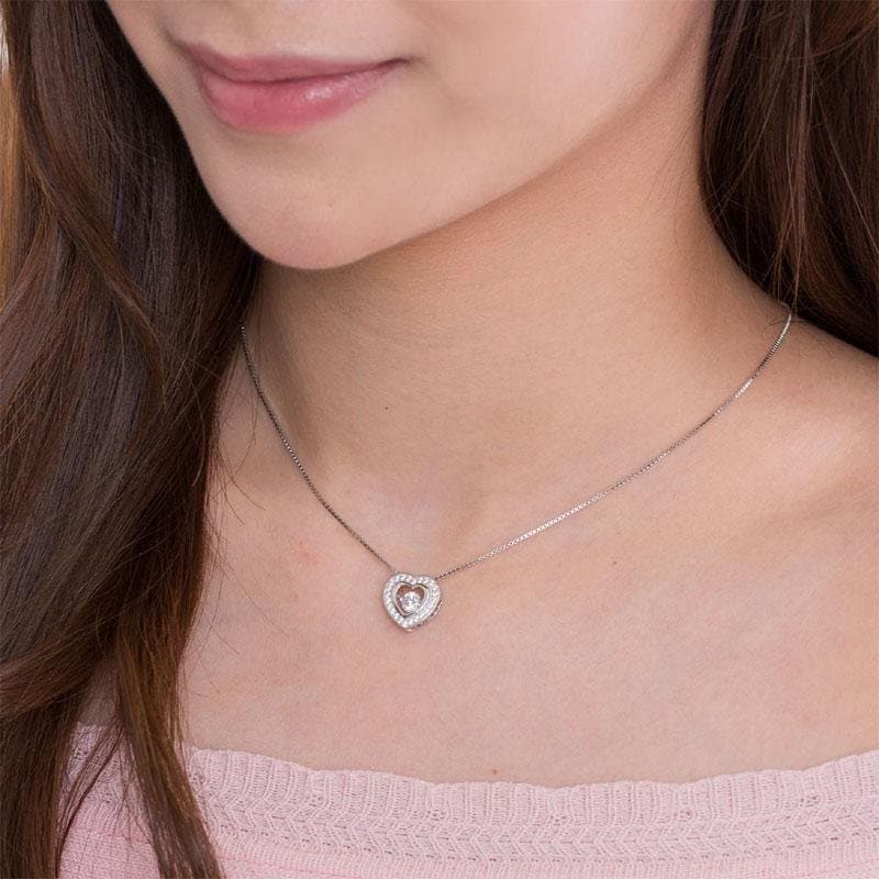 Dancing Stone Heart Pendant Necklace