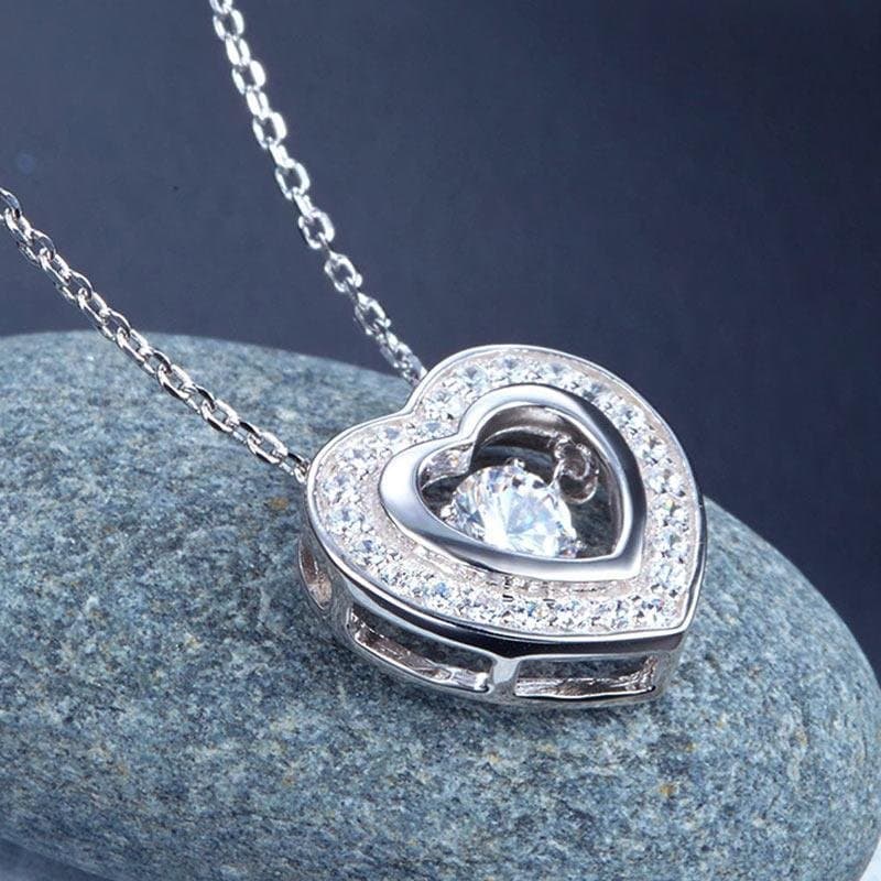 Dancing Stone Heart Pendant Necklace