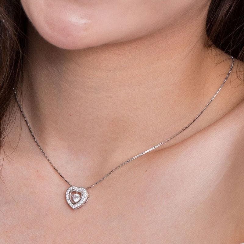 Dancing Stone Heart Pendant Necklace