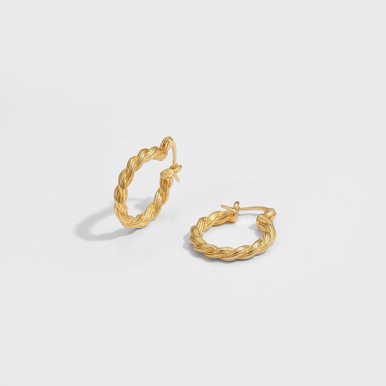 Twisted 925 Sterling Silver Hoop Earrings