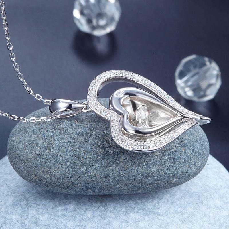 Dancing Stone Heart Pendant Necklace