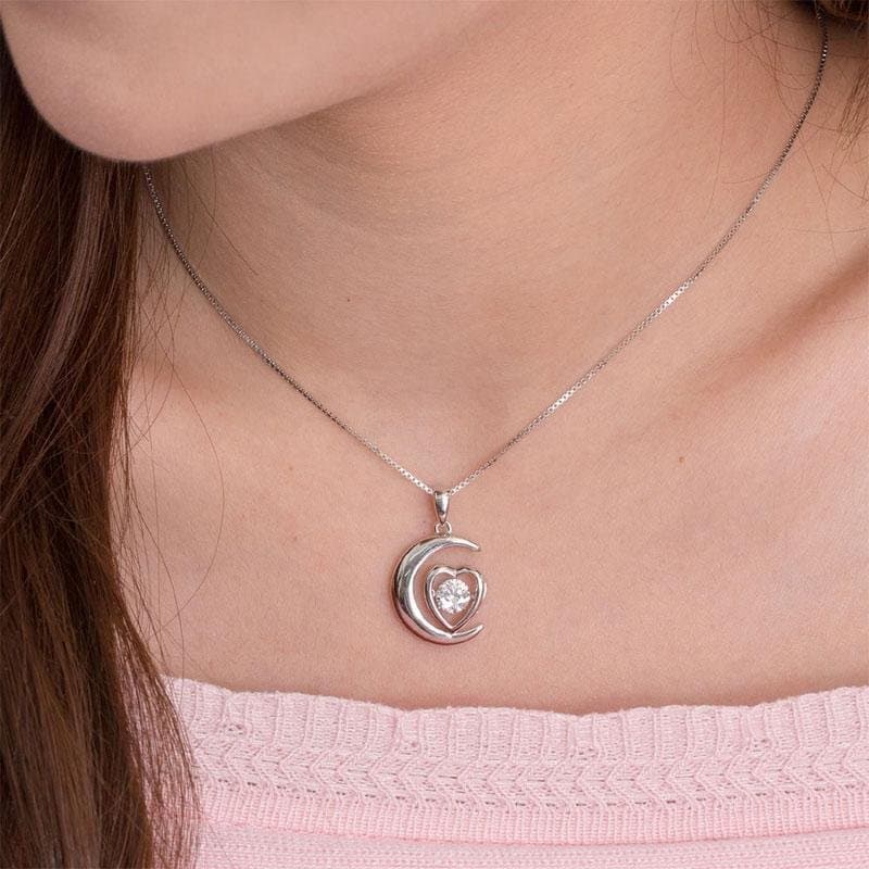 Dancing Stone Moon Heart Pendant Necklace