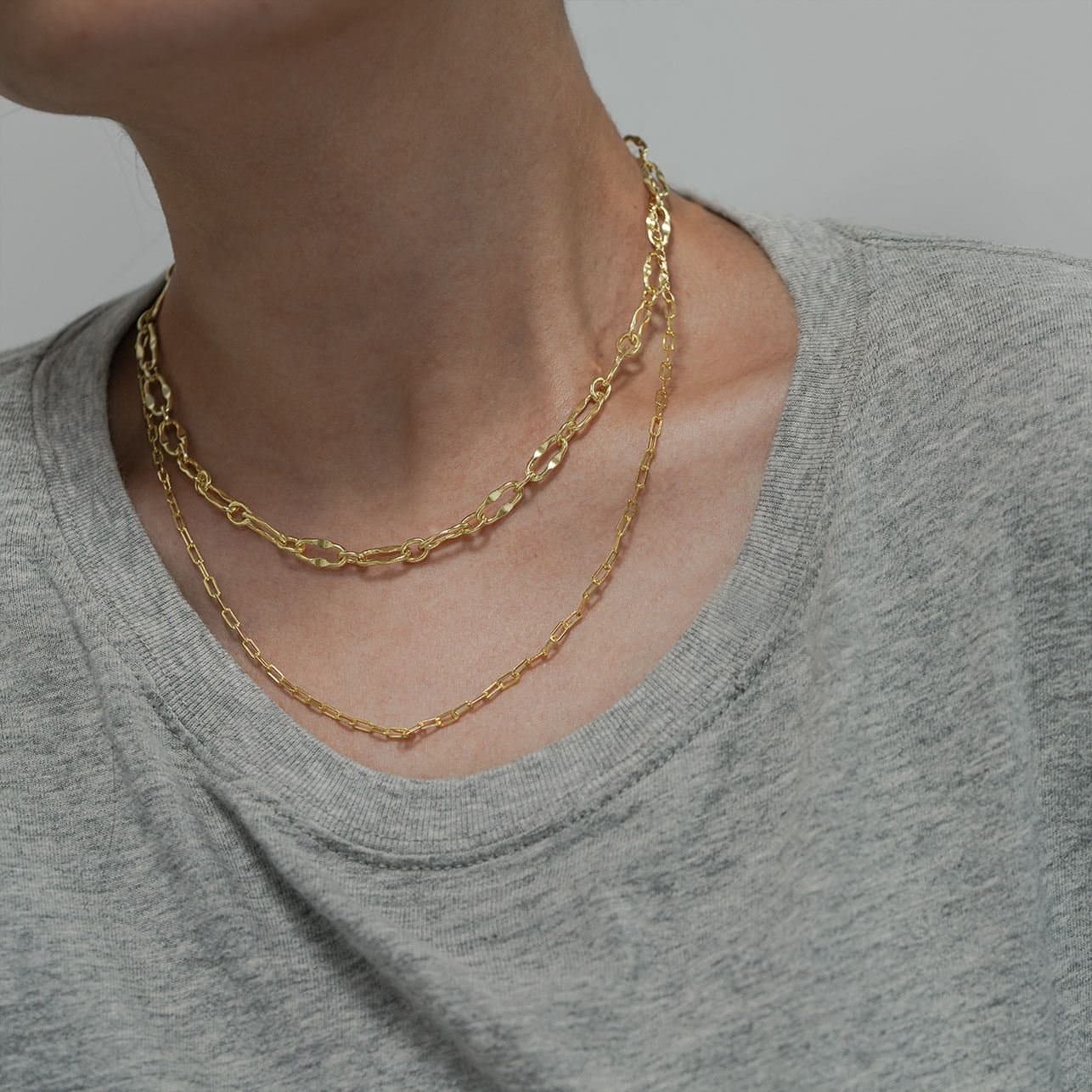 Geometric Rectangle Hollow Chain 925 Sterling Silver Necklace