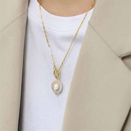 Irregular Natural Pearl 925 Sterling Silver Necklace