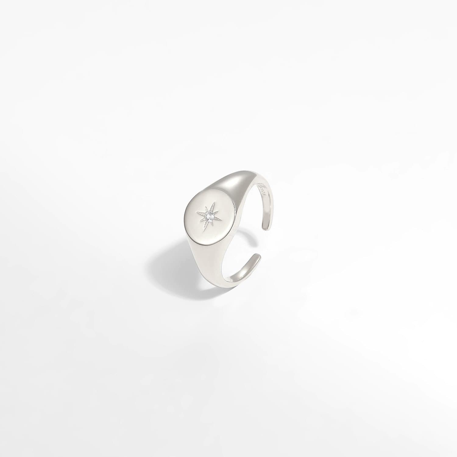 CZ Sun Stars 925 Sterling Silver Adjustable Ring