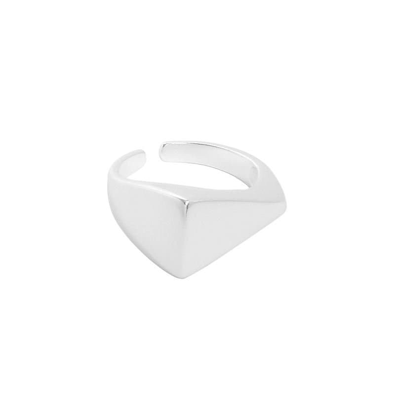Geometric Irregular Triangle 925 Sterling Silver Adjustable Ring