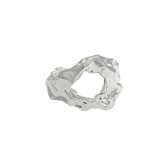Irregular Lava 925 Sterling Silver Adjustable Ring