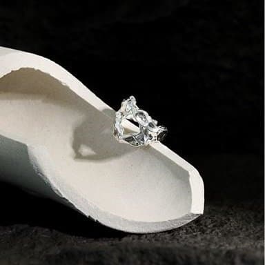 Irregular Lava 925 Sterling Silver Adjustable Ring