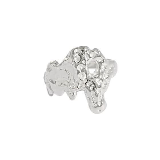 Irregular Lava Texture 925 Sterling Silver Adjustable Ring