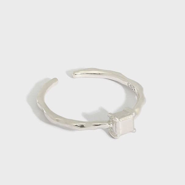 Geometric Cube 925 Sterling Silver Adjustable Ring