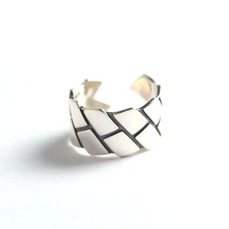 Vintage Minimalism Geometric 925 Sterling Silver Adjustable Ring