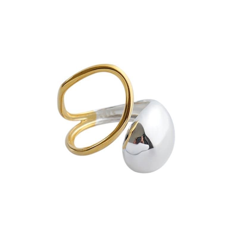 Waterdrop 925 Sterling Silver Wide Adjustable Ring