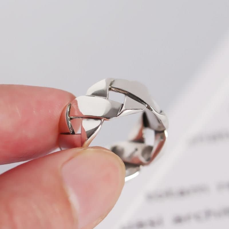Vintage Weave 925 Sterling Silver Wide Adjustable Ring