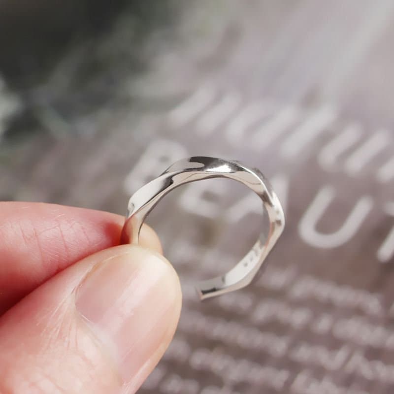 Twisted 925 Sterling Silver Adjustable Ring