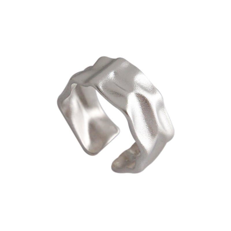 Irregular Surface 925 Sterling Silver Adjustable Ring