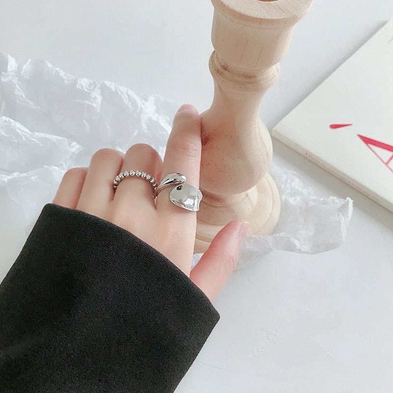 Geometric Waterdrop 925 Sterling Silver Adjustable Ring