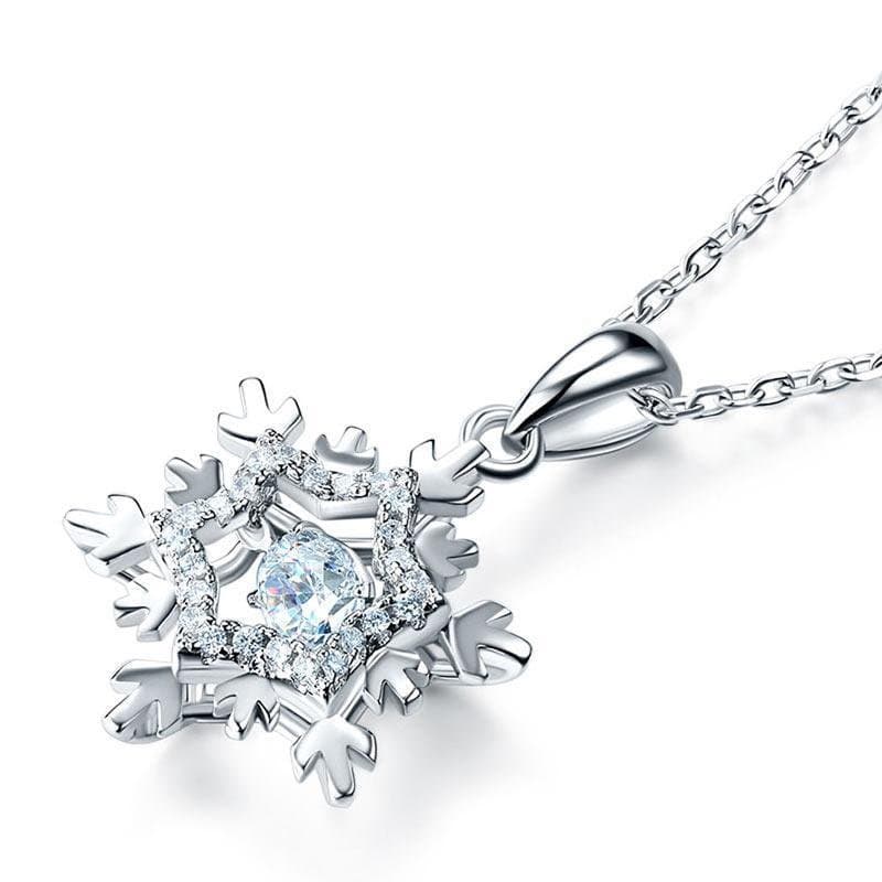 Dancing Stone Snowflake Pendant Necklace