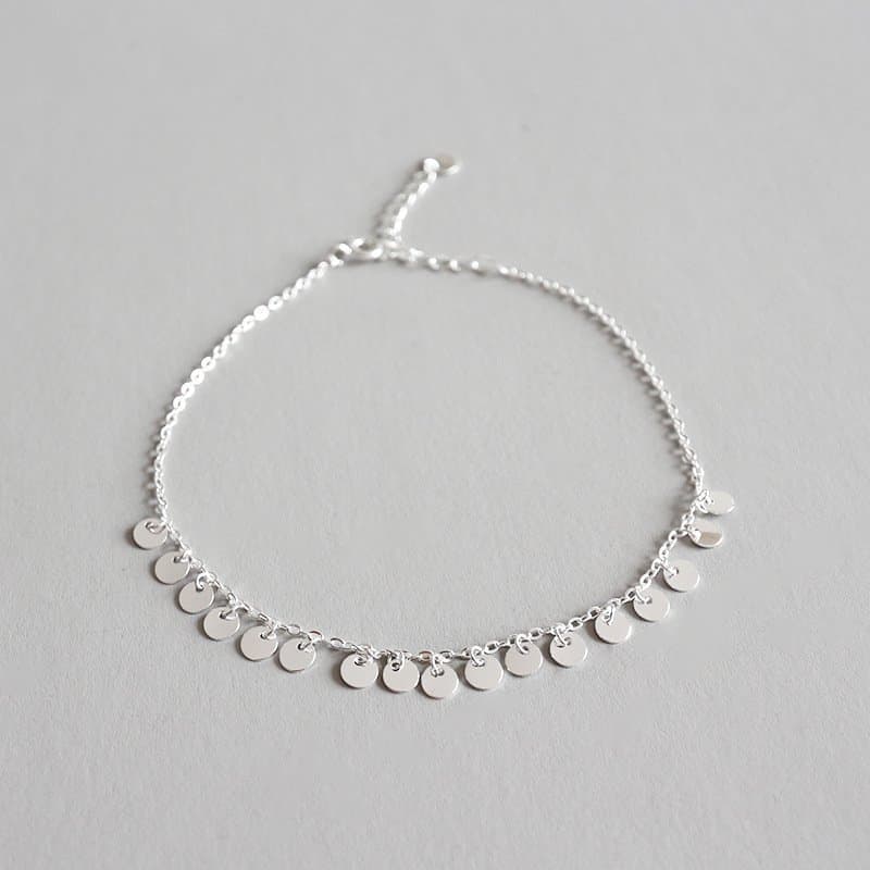 Shining Small Slice 925 Sterling Silver Anklet