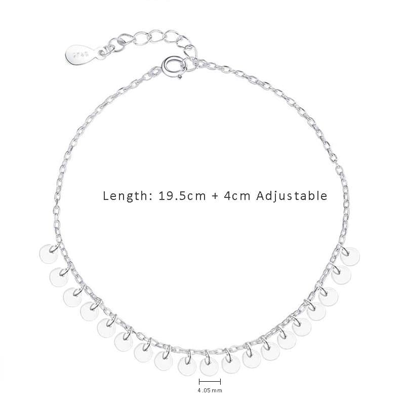 Shining Small Slice 925 Sterling Silver Anklet