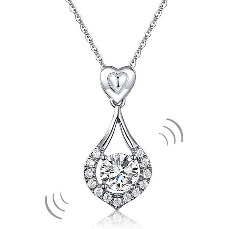 Dancing Stone Swarovski Zirconia Heart Tear Drop Pendant Necklace
