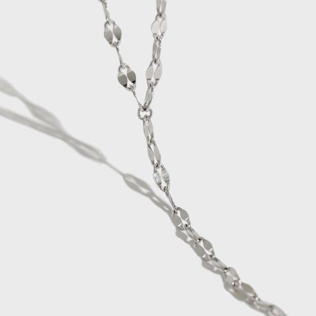 Hollow Chain Y Shape 925 Sterling Silver Necklace
