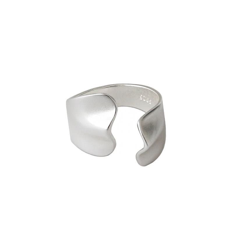 Irregular 925 Sterling Silver Wide Adjustable Ring