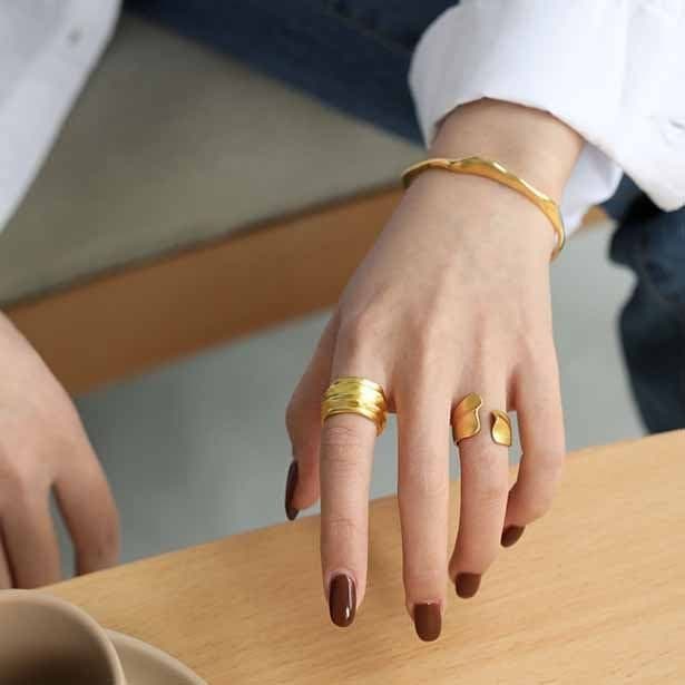 Irregular 925 Sterling Silver Wide Adjustable Ring
