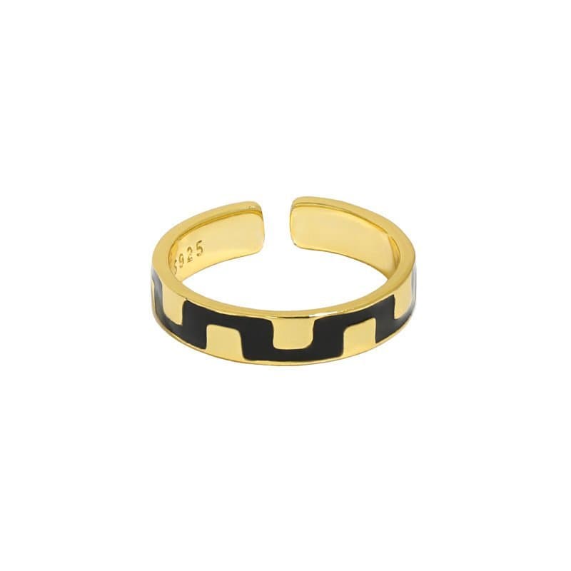 Irregular Wave 925 Sterling Silver Adjustable Ring