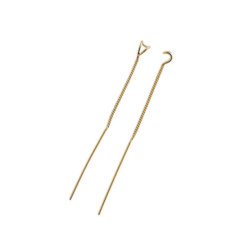 Asymmetric Geometric Triangle Tassels 925 Sterling Silver Thread Dangling Earrings