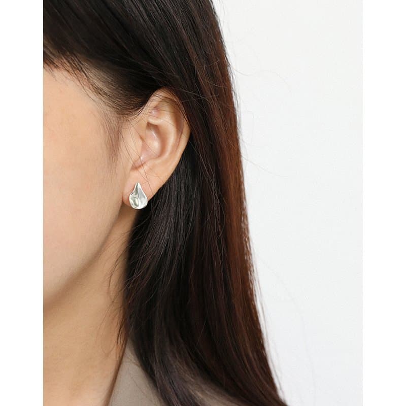 Irregular Waterdrop 925 Sterling Silver Stud Earrings