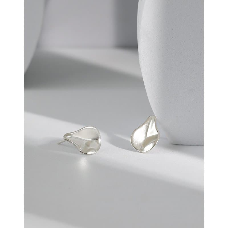 Irregular Waterdrop 925 Sterling Silver Stud Earrings