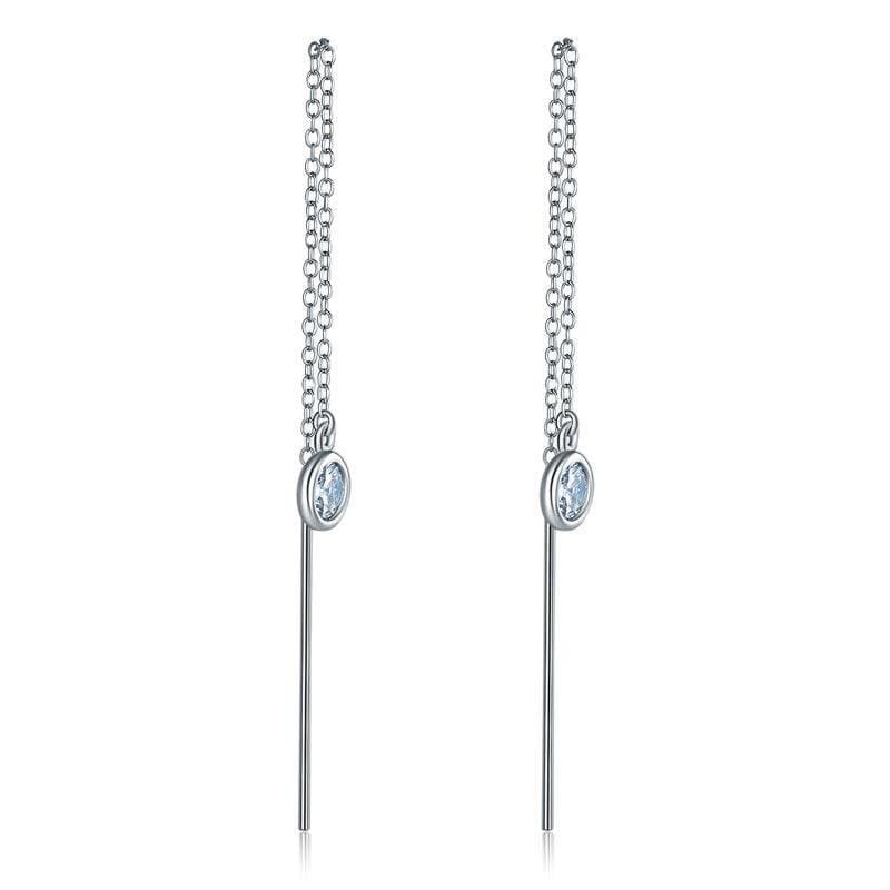 Dangle Drop Sterling Silver Earrings