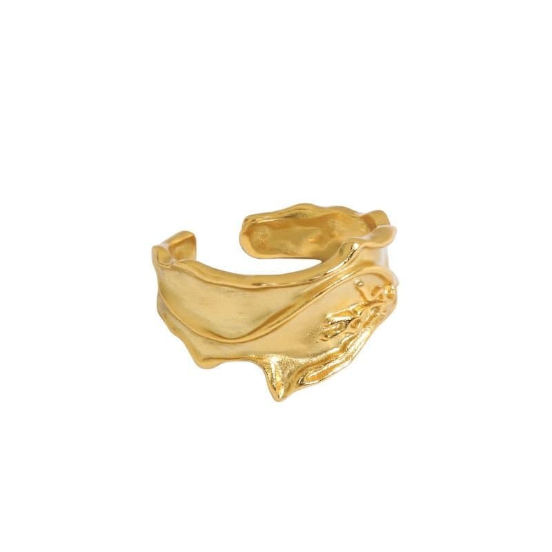 Classic Irregular Face 925 Sterling Silver Adjustable Ring