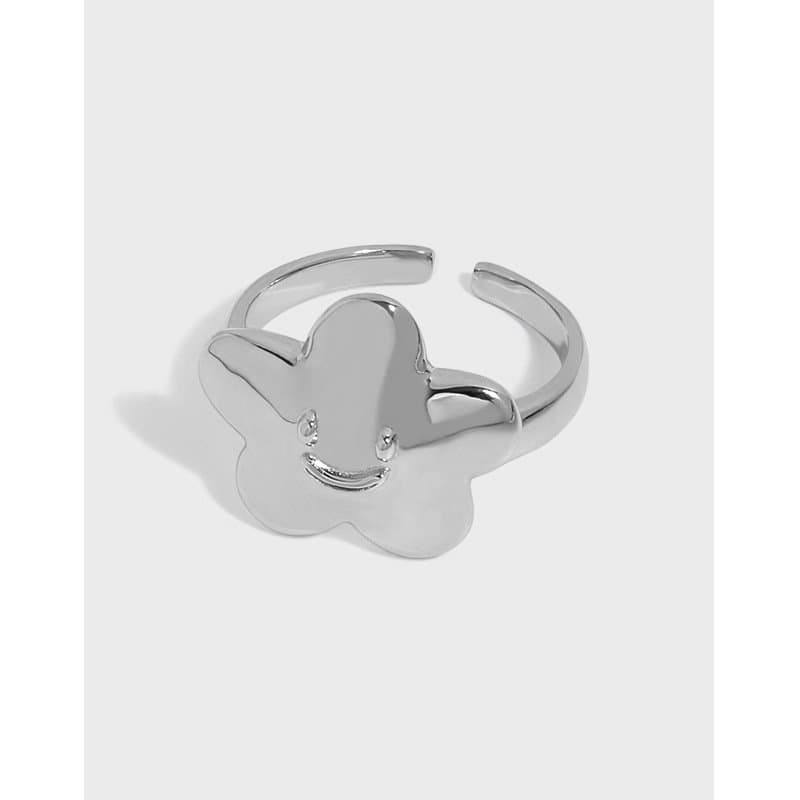 Cloud Smile 925 Sterling Silver Adjustable Ring