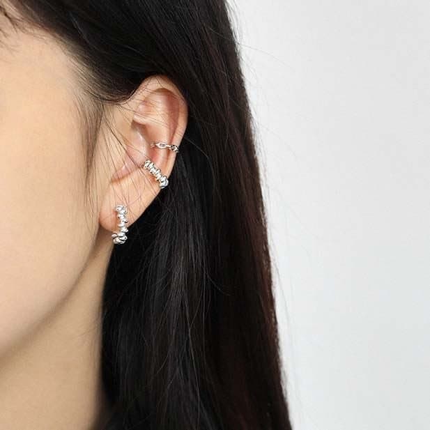 Beads 925 Sterling Silver Non-Pierced Earrings