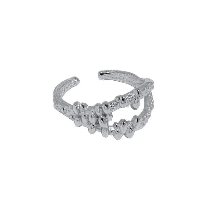 Bubbles Open Mouth 925 Sterling Silver Adjustable Ring