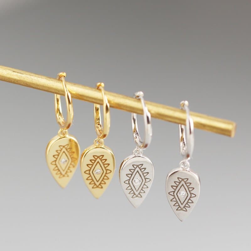 CZ Waterdrop Geometric 925 Sterling Silver Earring Buckles