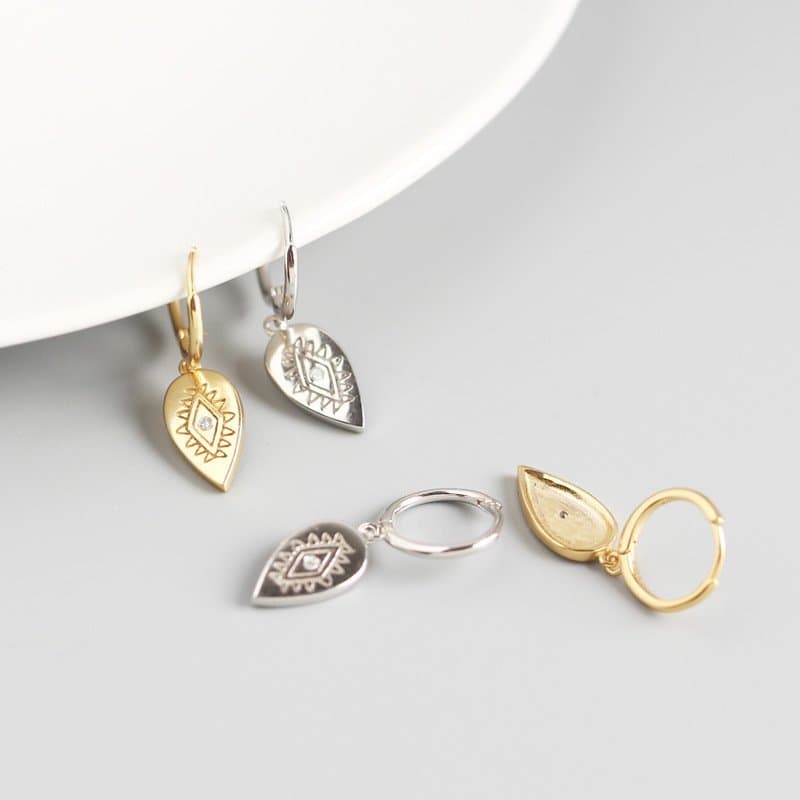 CZ Waterdrop Geometric 925 Sterling Silver Earring Buckles