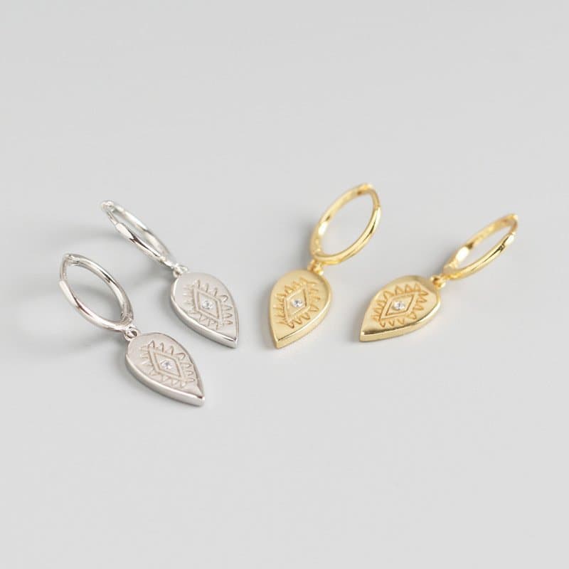 CZ Waterdrop Geometric 925 Sterling Silver Earring Buckles