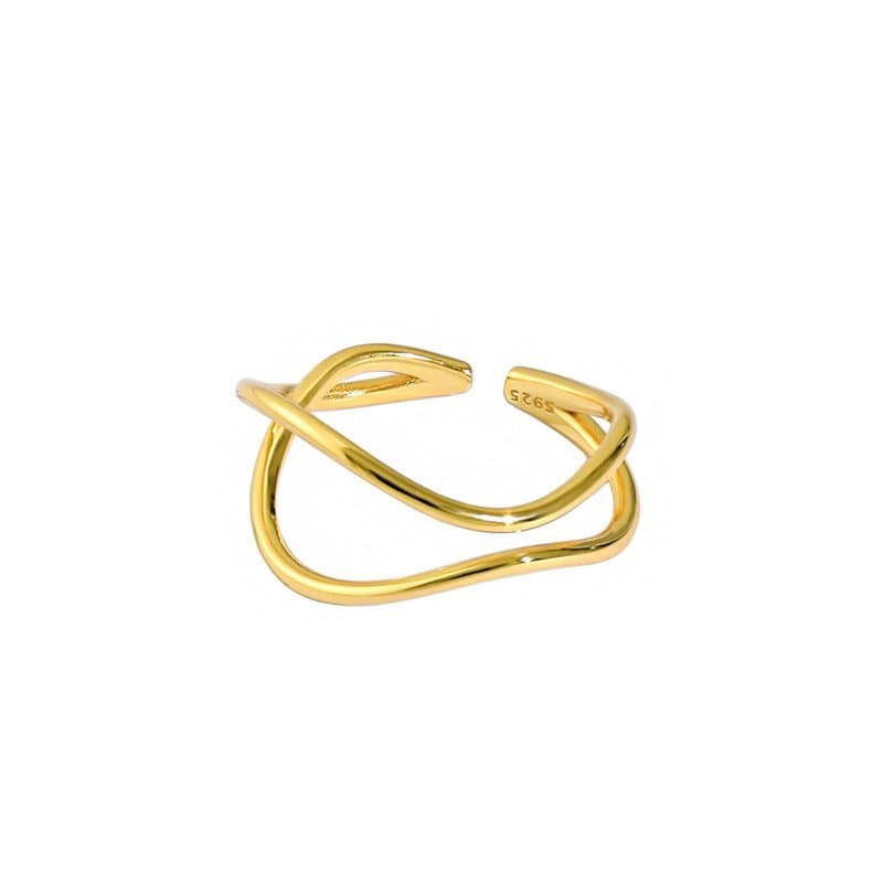Double Layers Cross 925 Sterling Silver Adjustable Ring